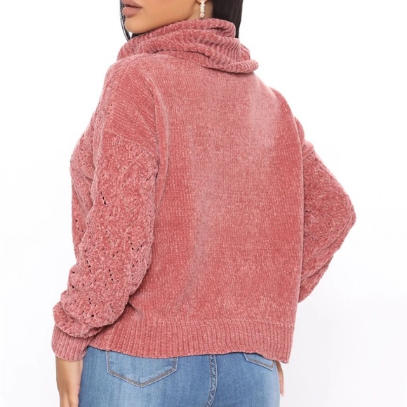 Mauve Chenille Turtleneck Sweater - Picture 9 of 11